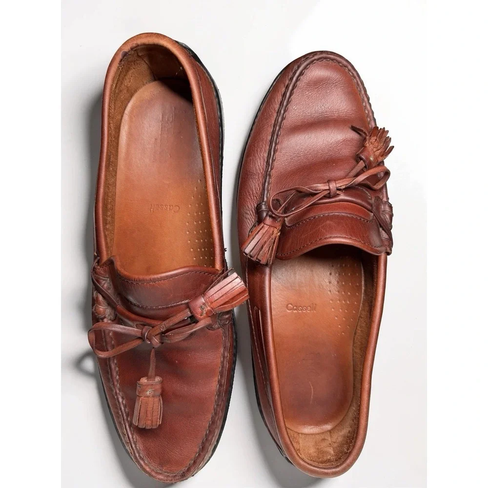 Allen Edmonds Cassell Brown Leather Tassel Loafer Mens Size 9